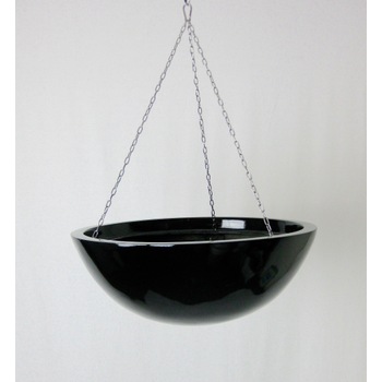 Gloss Black Fibreglass Hanging Basket