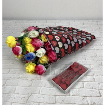 Valentines Day Dark Red Roses in bag 